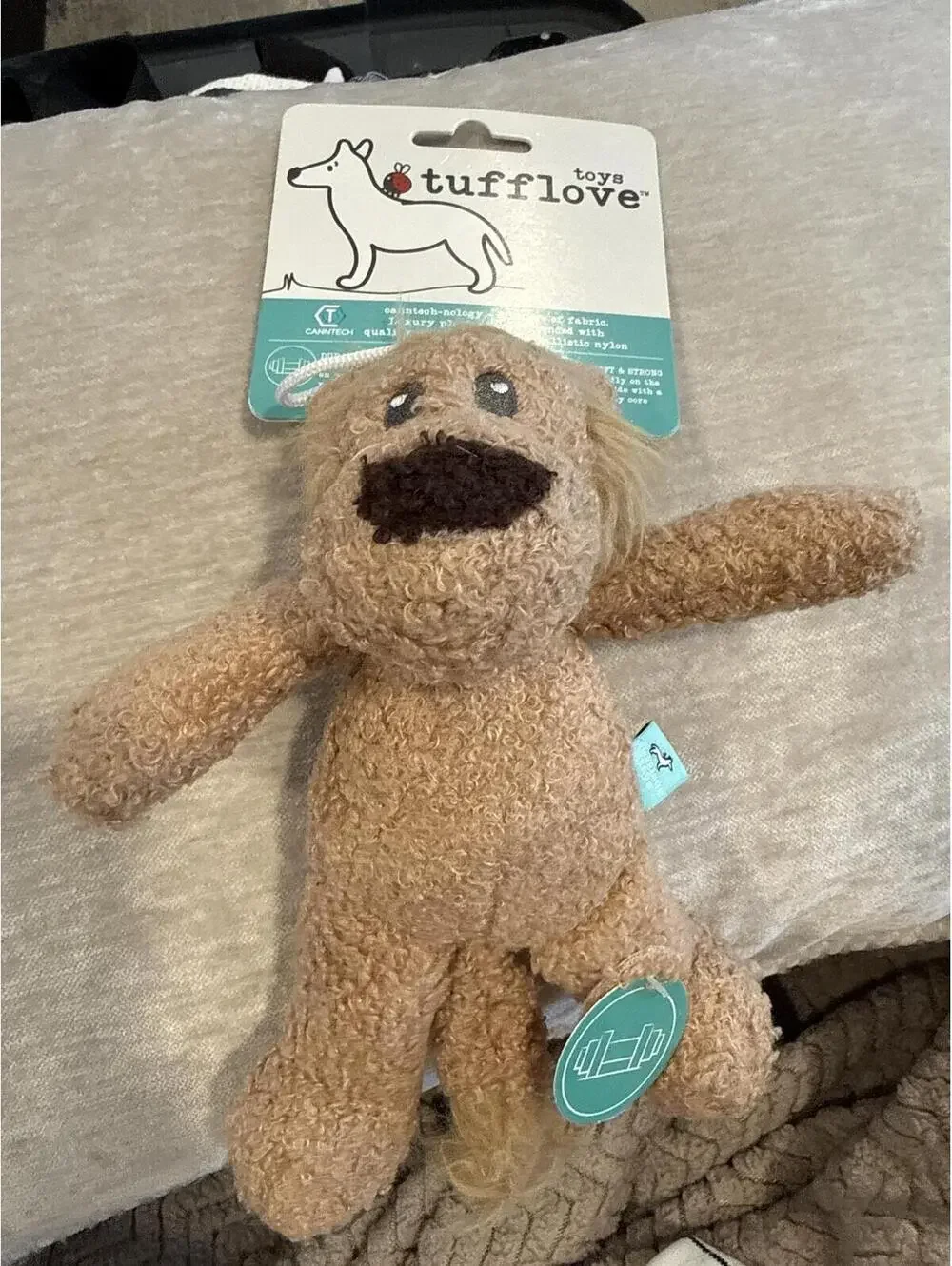 Tufflove Small Lion Plush Dog Toy with Squeaker